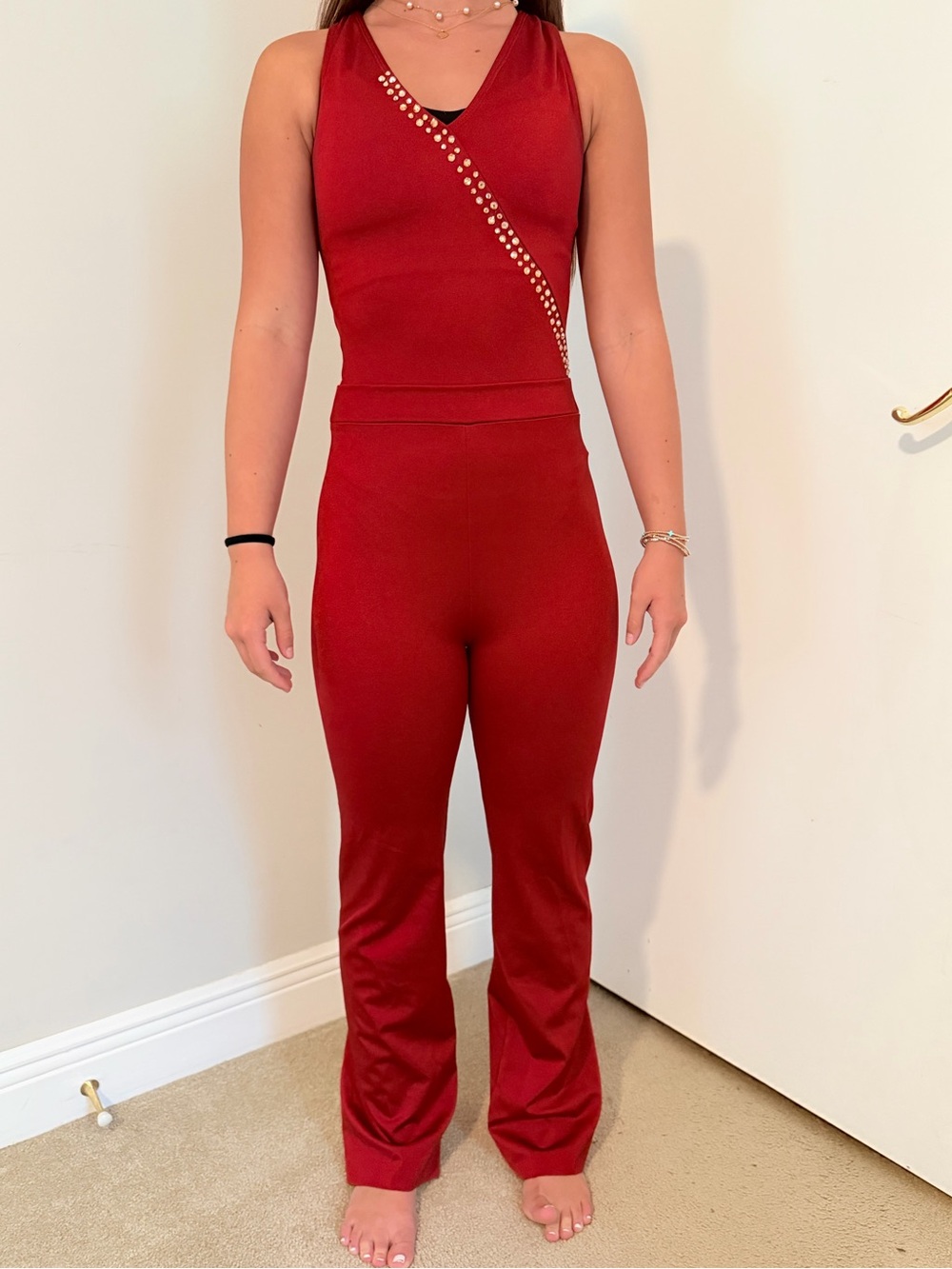 The Lineup Red Marlayna Unitard Women’s Small